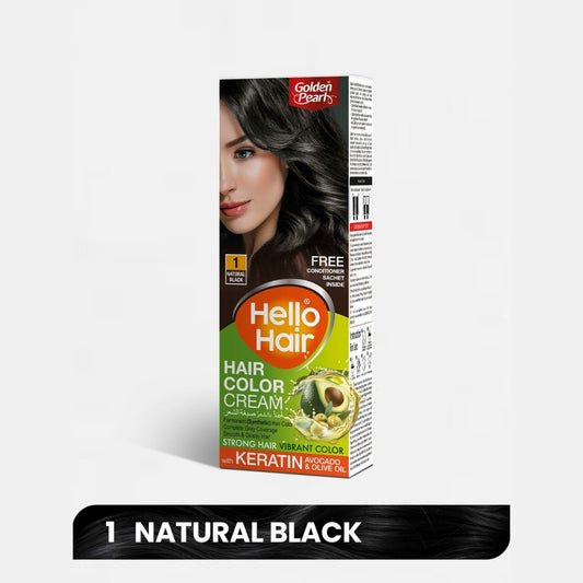 Golden Pearl Hello Hair Hair Color Cream 1 Natural Black
