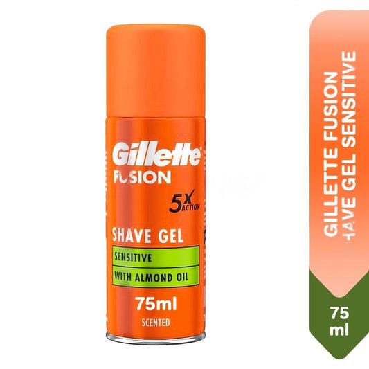 Gillette Fusion 5X Action Shave Gel With Almond Oil 75 ml