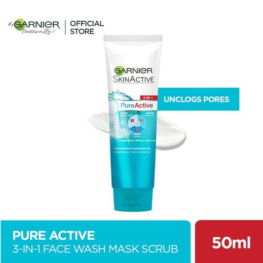 Garnier Pure Active 3 in 1 Wash Scrub Mask 50 ml