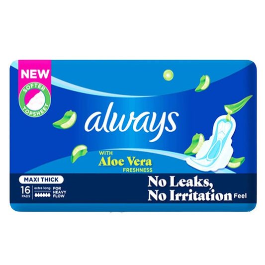 Always with Aloe Vera Freshness Maxi Thick Extra Long 16 Pads